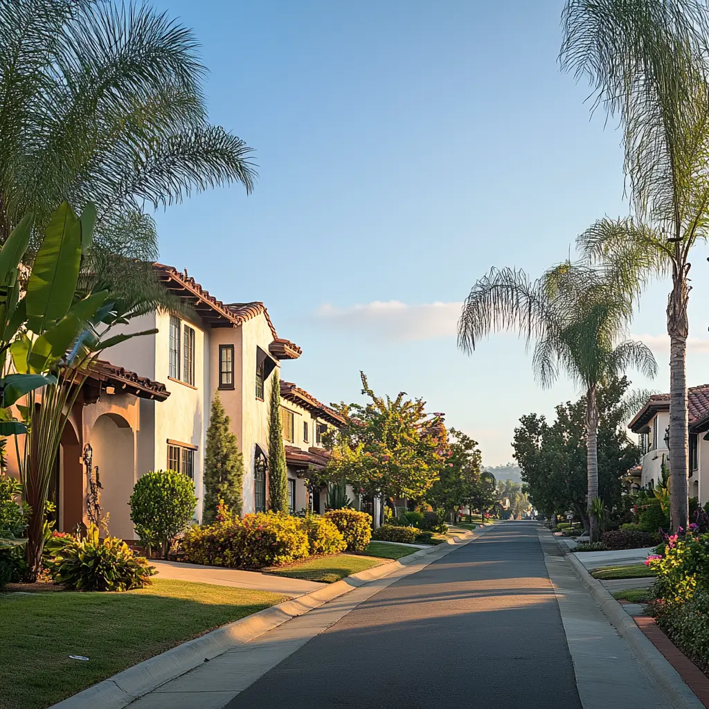Discover the Beauty of La Habra: A Unique Blend of Architectural Styles Facade of houses in La Habra, California, showing a mix of Spanish Colonial Revival and Mid-Century Modern architectural styles.
