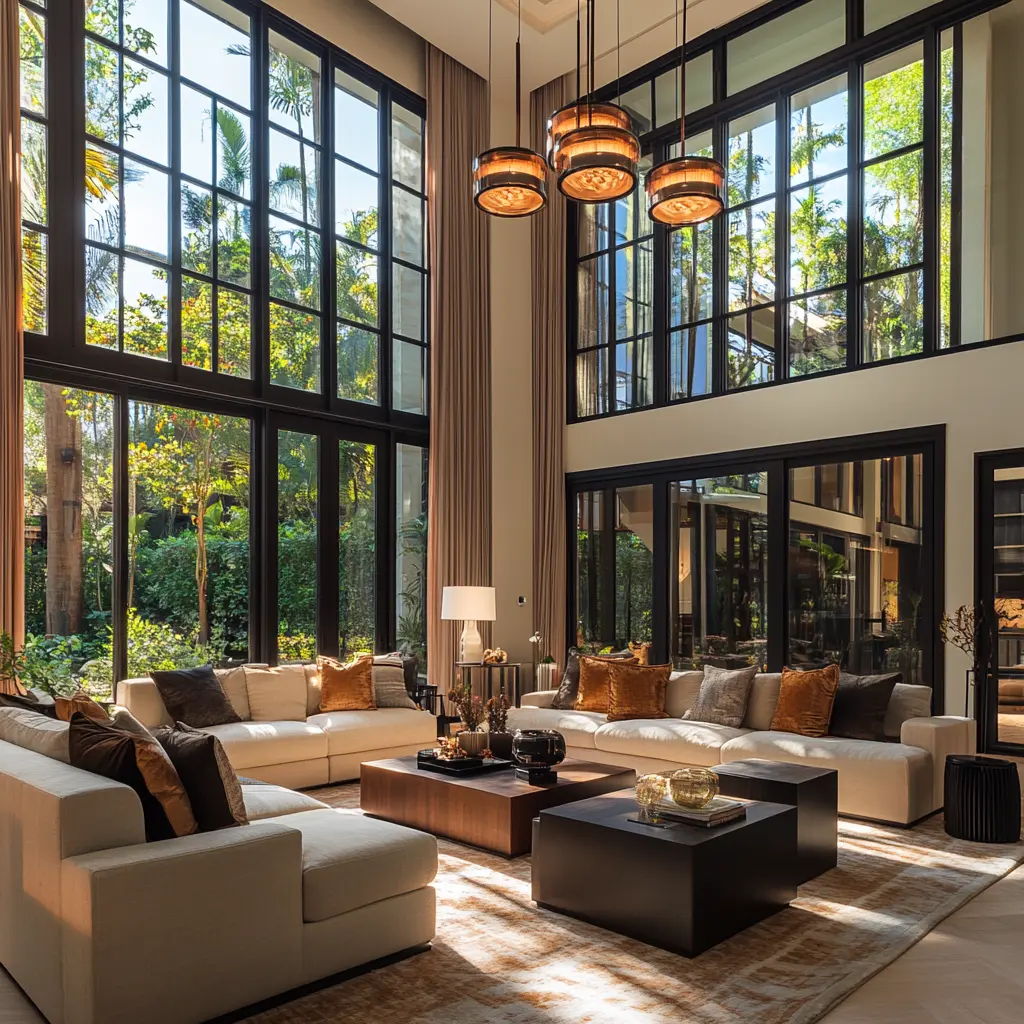 Spacious Living Room Extension with Abundant Natural Light Bright and airy living room extension with large windows.