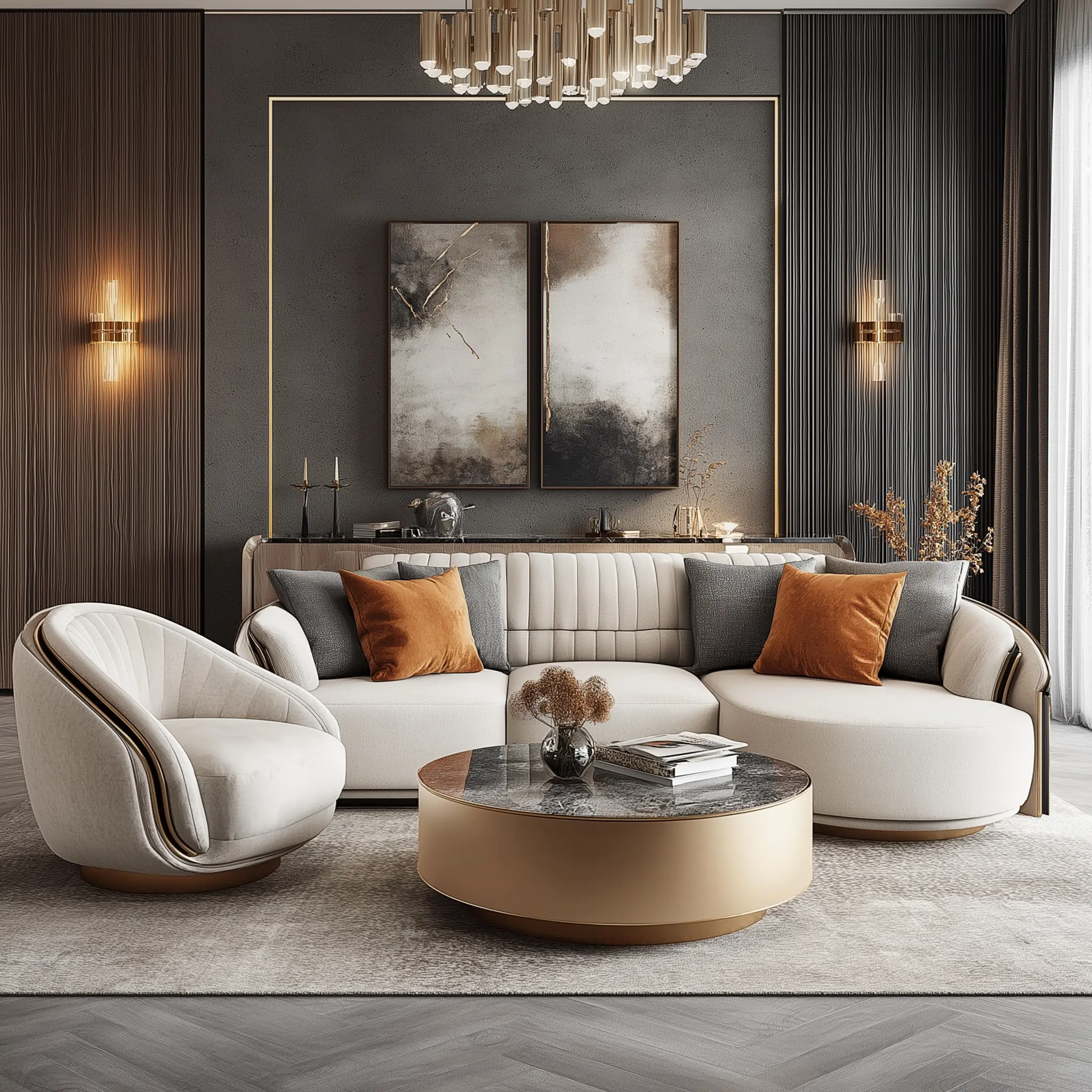 Cozy Living Room Design Ideas A cozy living room with a sofa, armchair, and coffee table in Cypress