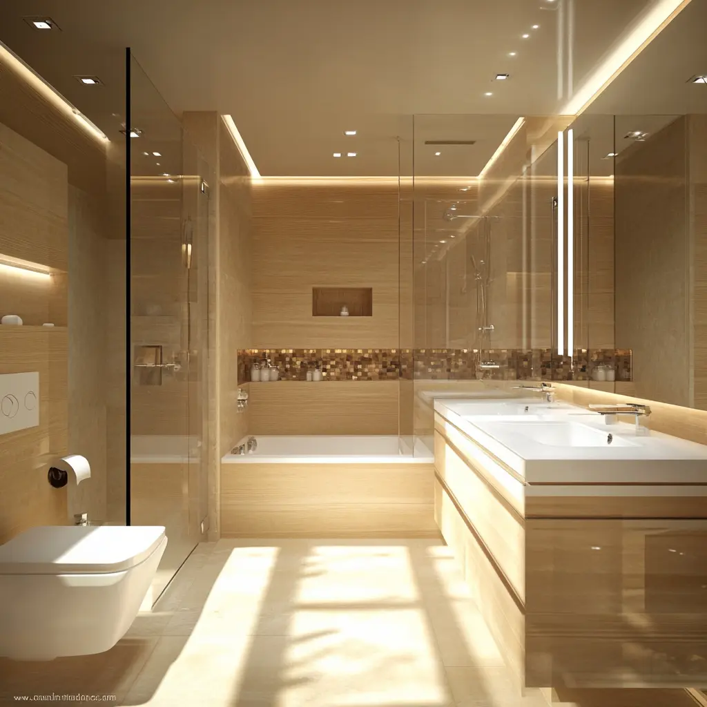Cozy and Modern Bathroom Design Ideas A bright, modern bathroom with a freestanding tub and plenty of natural light.