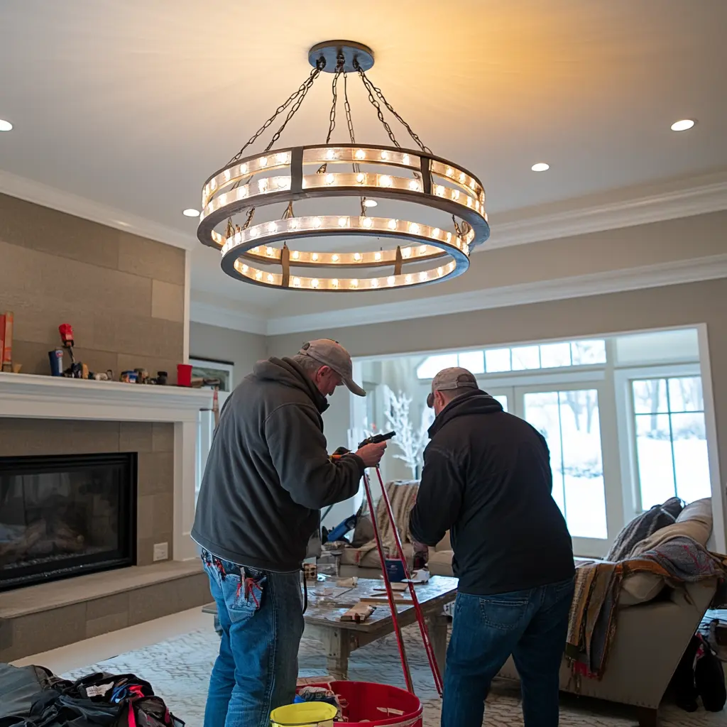 Skilled Contractors Working on a Home Renovation Project Construction team working on a home renovation project.