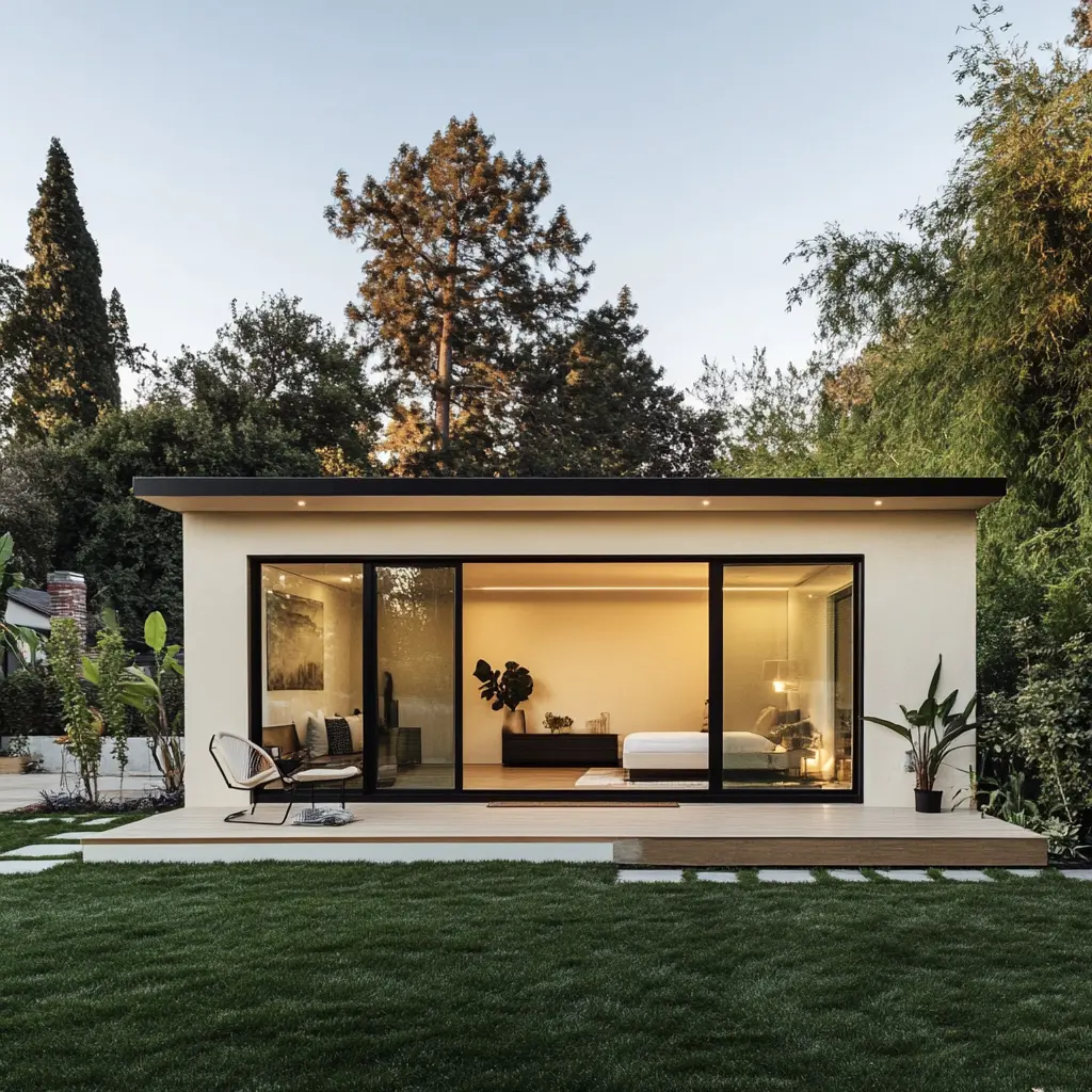 Sleek Modern ADU in Westminster: Private Patio and Clean Lines Modern ADU with minimalist design in Westminster