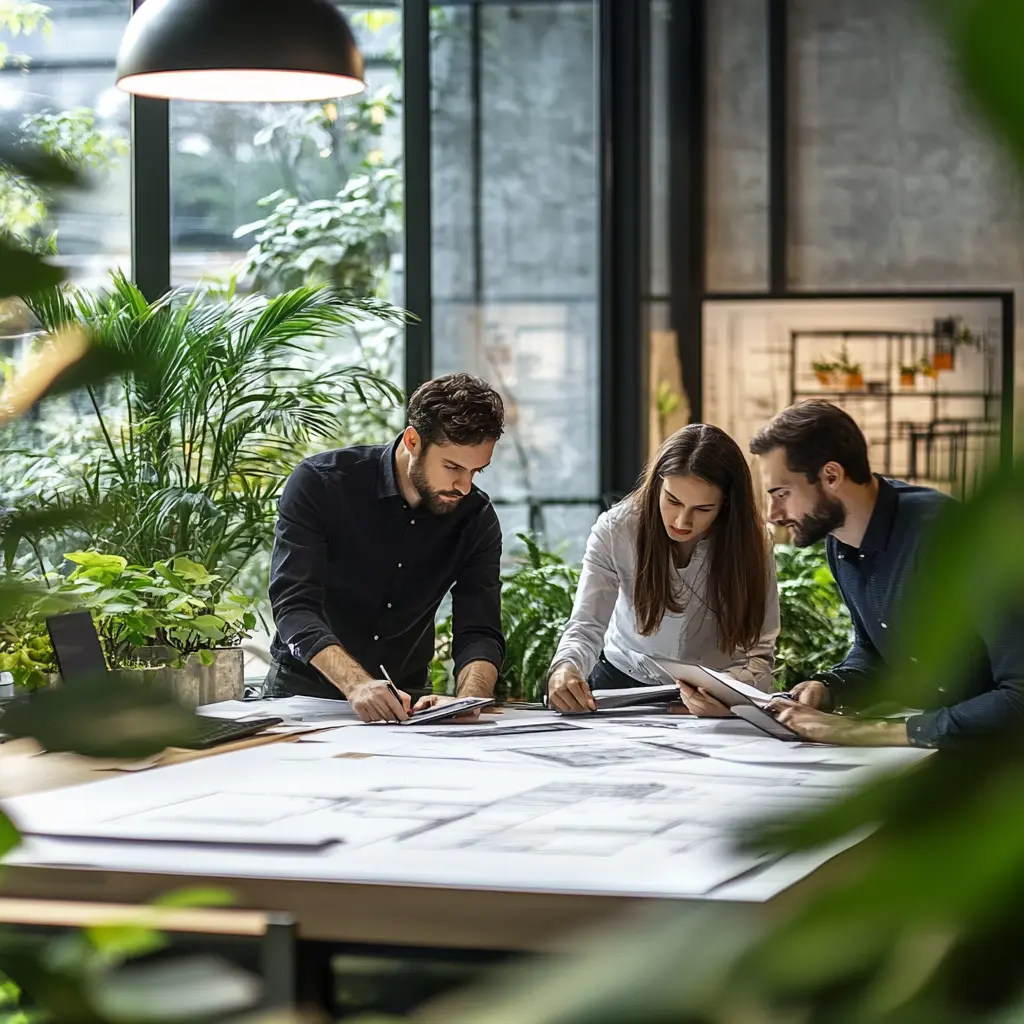 Collaborative Architects Designing the Future Architects working together in a creative office space in Anaheim