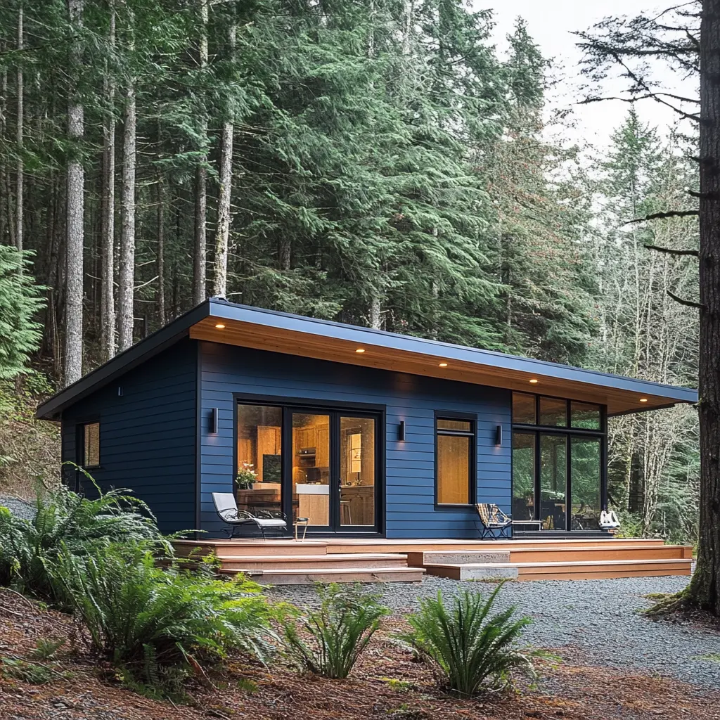 Modern Coastal Prefab Cabin: Stylish and Sustainable Modern ADU with sleek design and private patio in Irvine
