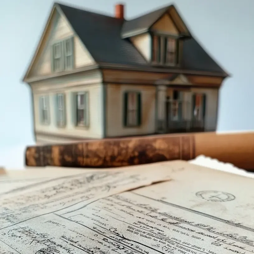 A lawyer reviewing real estate contracts and notarized documents.