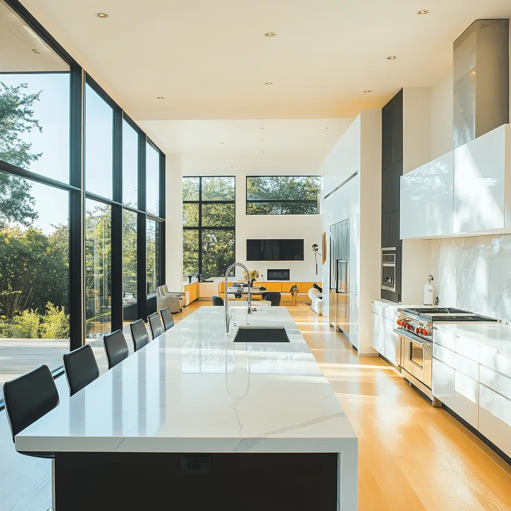 Spacious and Airy Kitchen with Minimalist Design Bright and airy kitchen with modern appliances and minimalist design