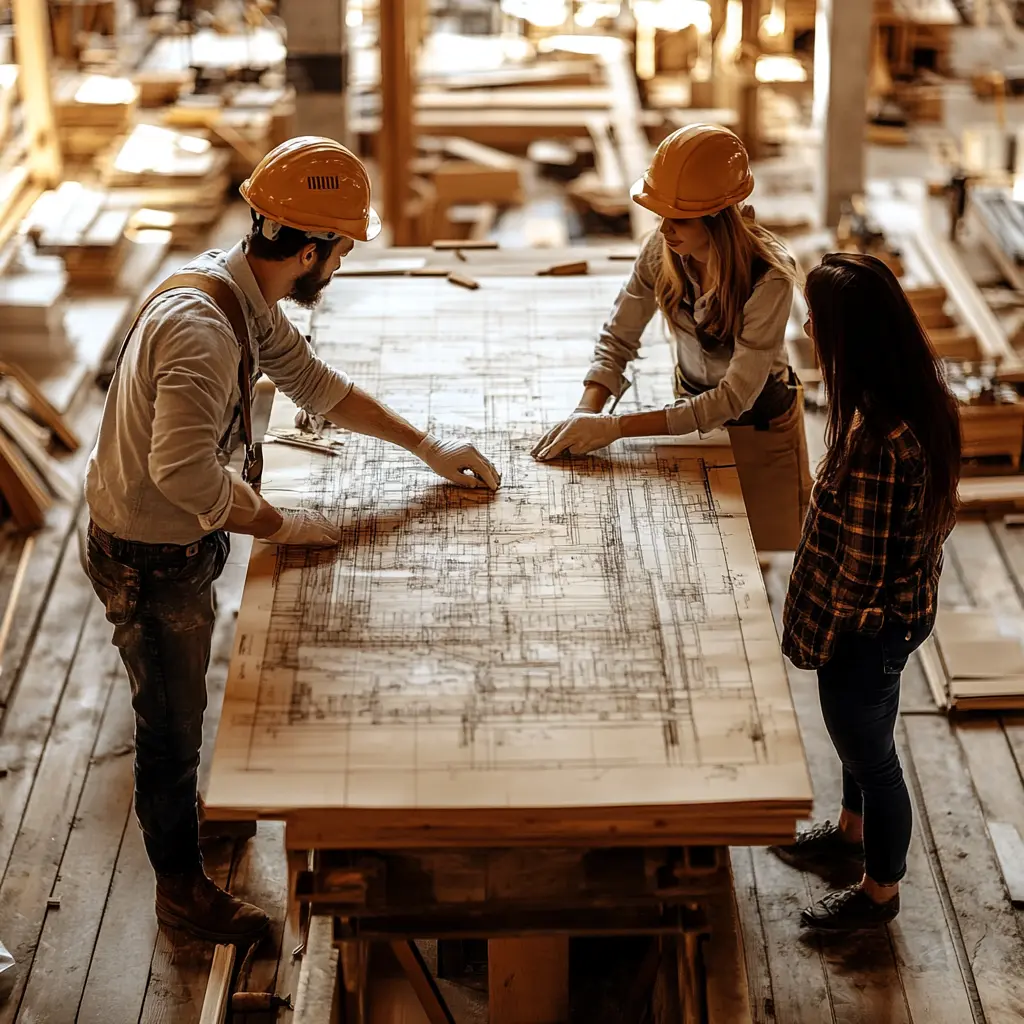 Comprehensive Construction Agency Services Construction agency team working on a building project.