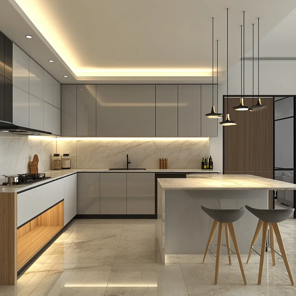 Free Kitchen Design Consultation Oryx Design A designer discussing a kitchen design with a client.