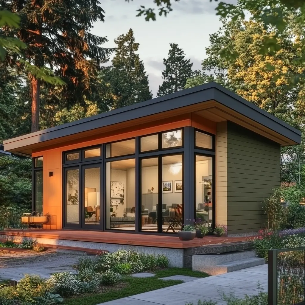 In-Law Suite as an ADU: A Complete Guide A cozy in-law suite with a separate entrance and a fully equipped kitchen.