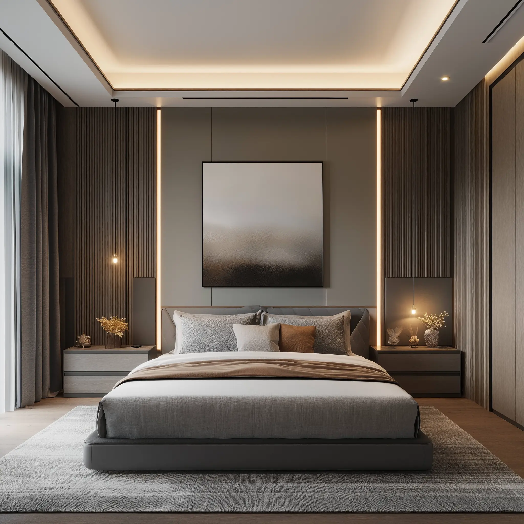 Modern Bedroom Interior Design Ideas A minimalist modern bedroom with a sleek design and neutral color palette.