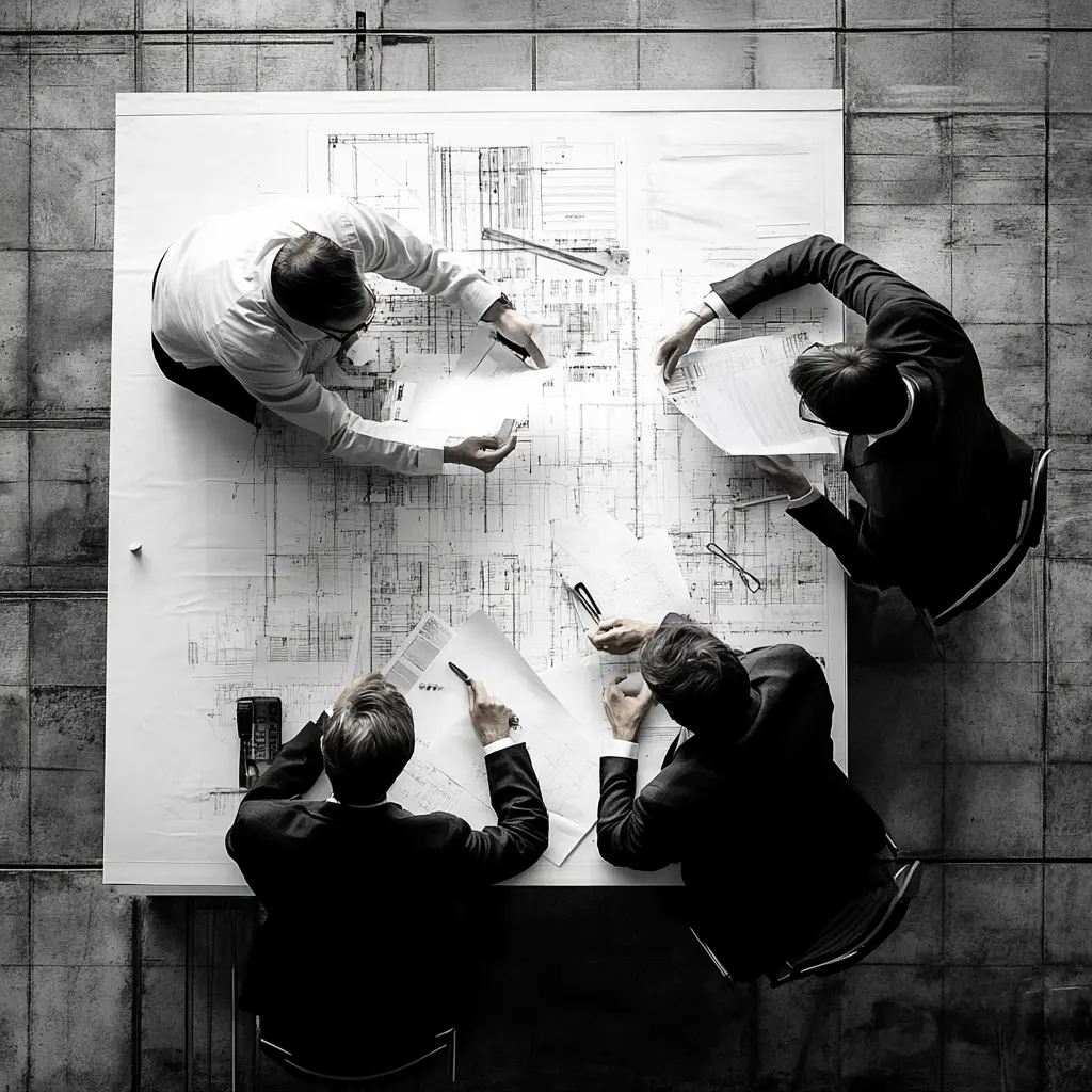 Our Project Management Team in Action A collaborative team of project managers working together on a project.