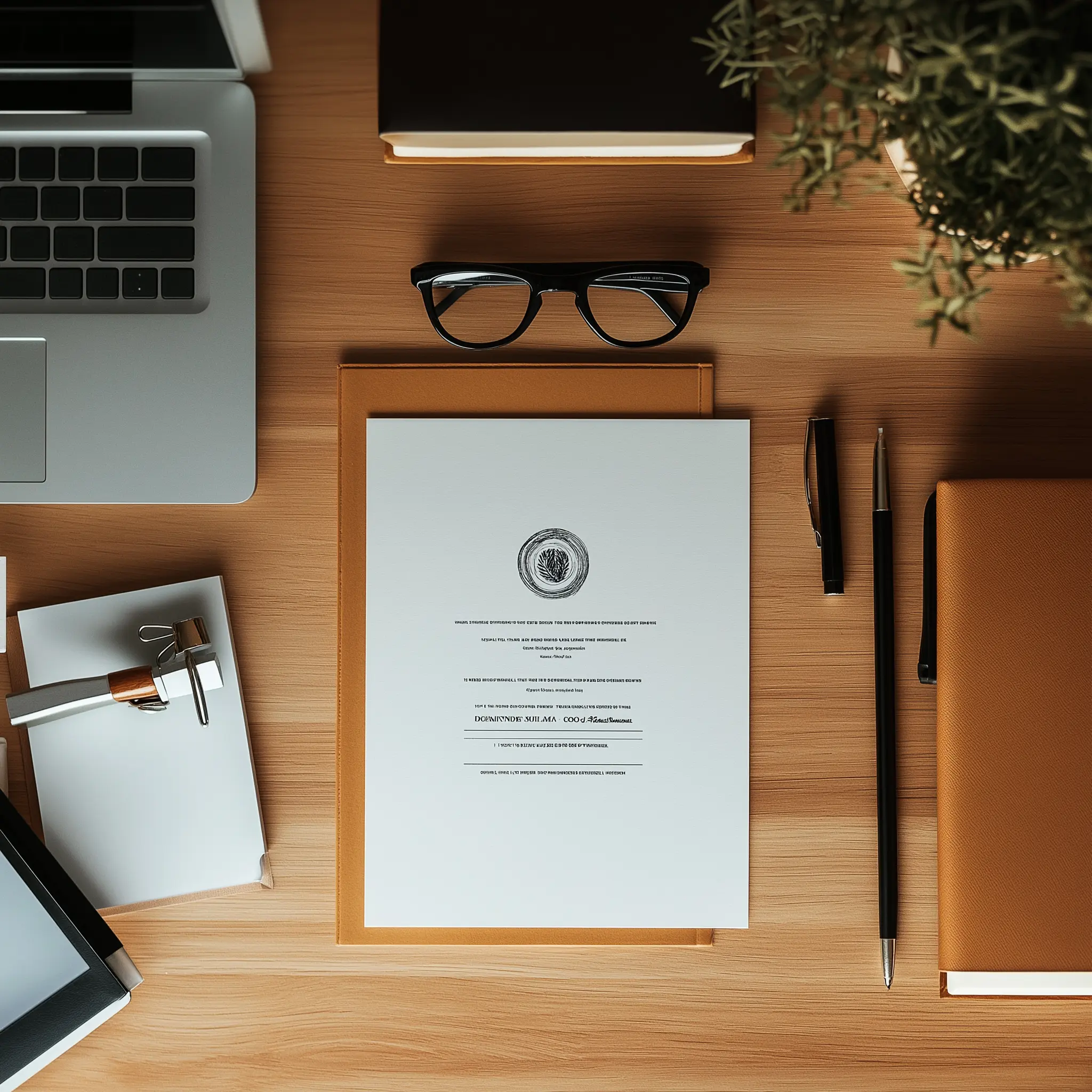 Modern Graphic Designer's Desk: A Photorealistic iPhone 13 Shot A photorealistic iPhone 13 shot of a modern graphic designer's desk with a certificate mockup, natural light, and a slightly messy aesthetic.