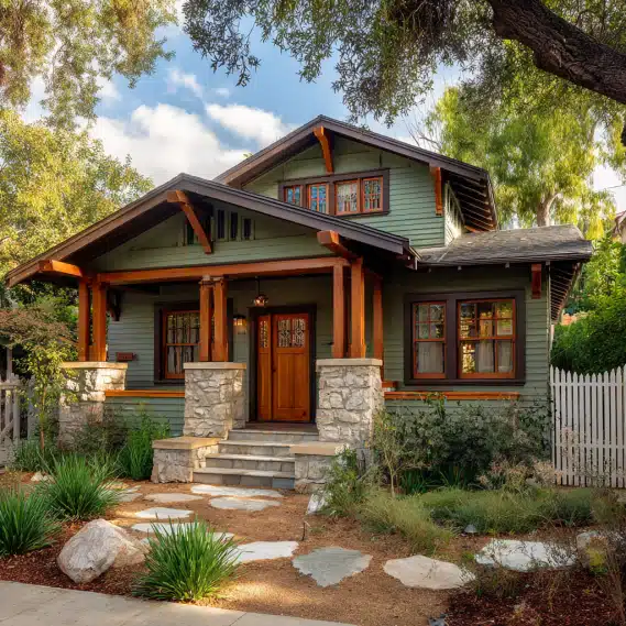 Craftsman style ADU in Los Angeles with natural wood siding