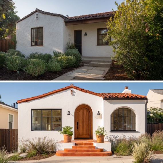 Modern Spanish Revival style attached ADU with private entrance in Los Angeles