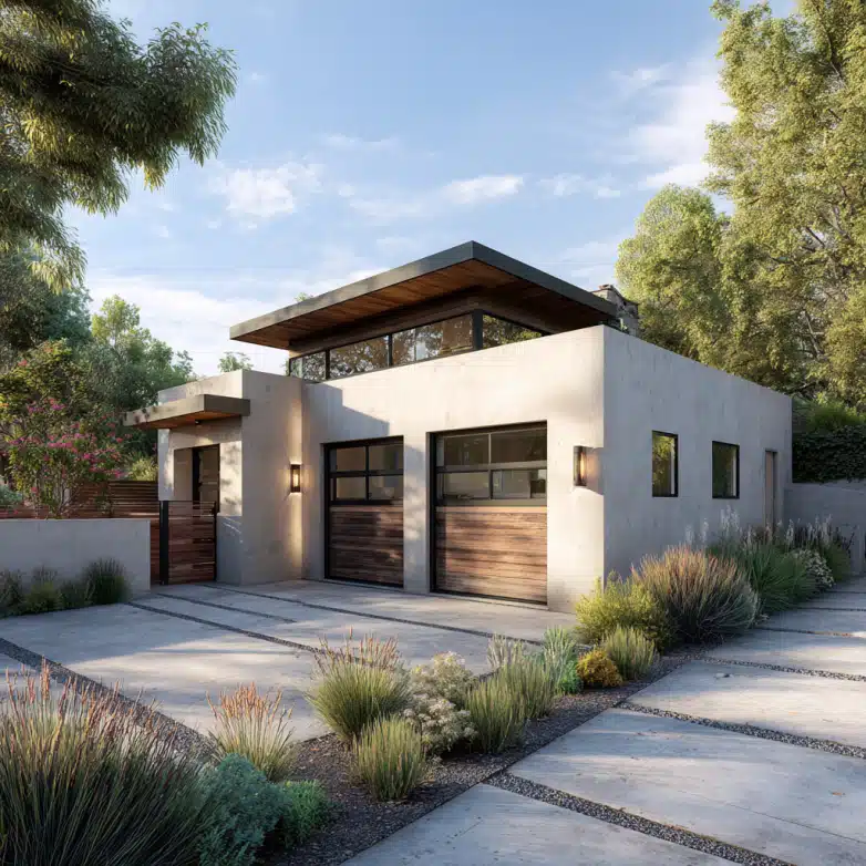 Contemporary ADU with neutral colors and wood accents