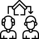 Concept image of a house with a tag symbolizing an inherited property.