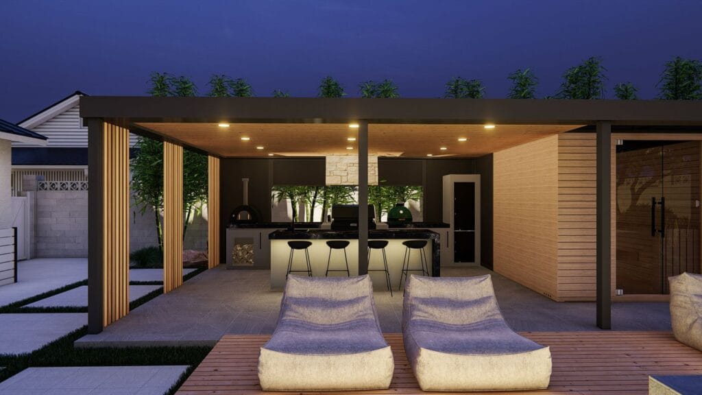 Architectural plans for a custom, modern ADU or granny flat, featuring a contemporary building design.