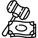 A visual representation of a stop sign or a fine icon on top of a building site plan blueprint.
