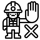  A site plan for a building permit with a red "STOP" icon and a line through it, symbolizing the prevention of work stoppages.