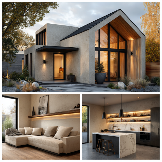 Stylish modern living room with natural light, soft beige tones, and wood details, part of a Custom Home Design in Beverly Hills project.