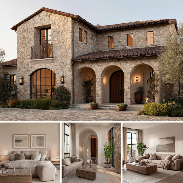 Luxurious and airy master bedroom with large windows and high-end furnishings in a Custom Home Design in San Marino & Pasadena.