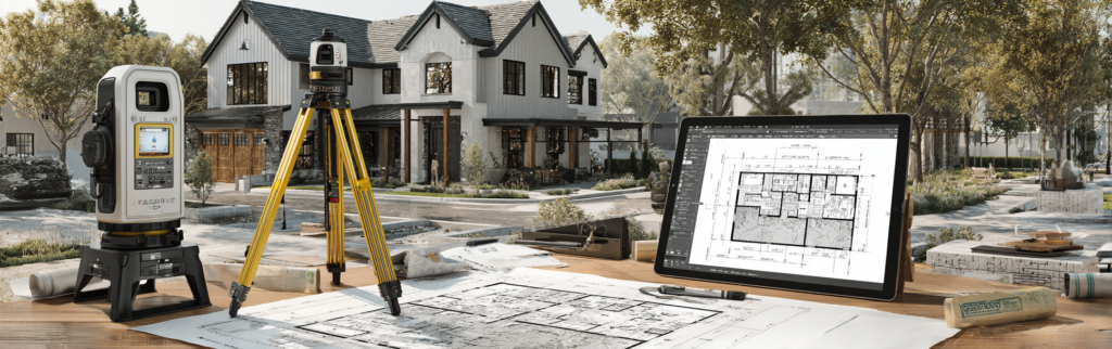 Architect on-site reviewing a property layout for professional plan permit processing