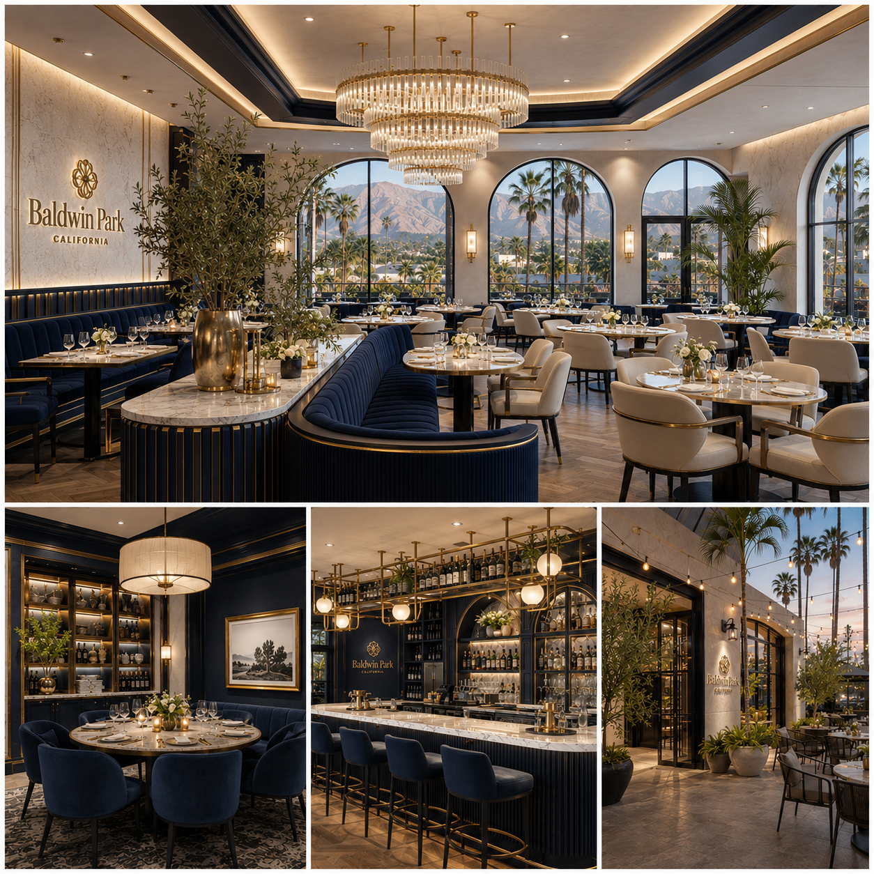 Elegant commercial restaurant interior designed in Baldwin Park, CA