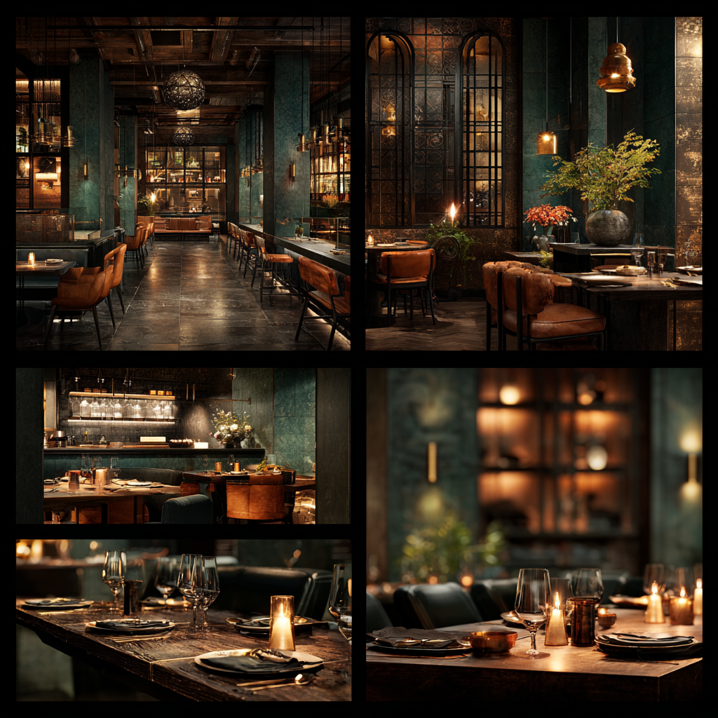 Luxury restaurant dining area and bar interior by commercial office interior designers in Agoura Hills