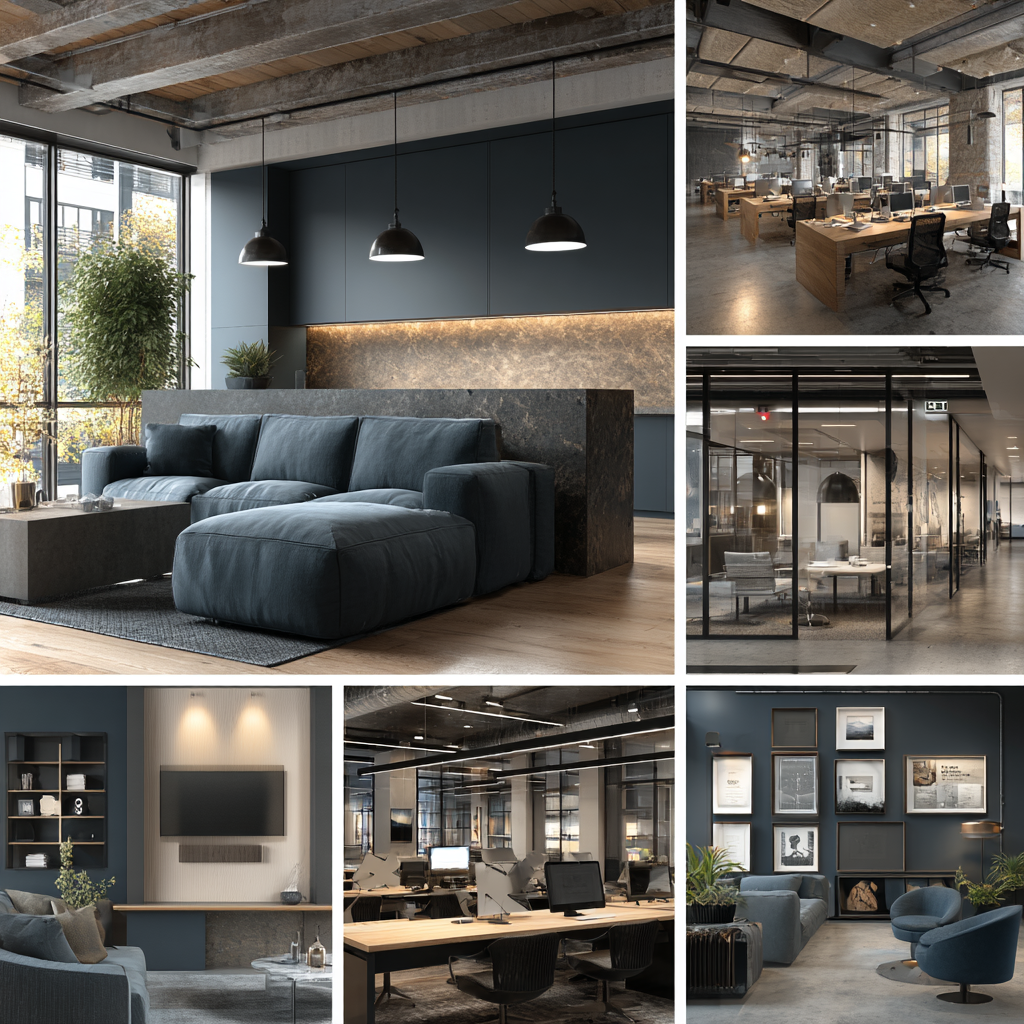 Modern digital agency open workspace and glass meeting room by office interior designers in Agoura Hills
