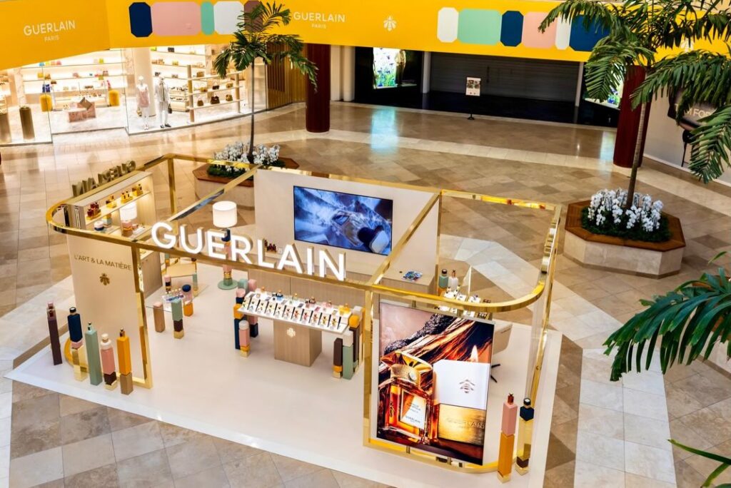 Guerlain pop-up store interior design at South Coast Plaza Jewel Court